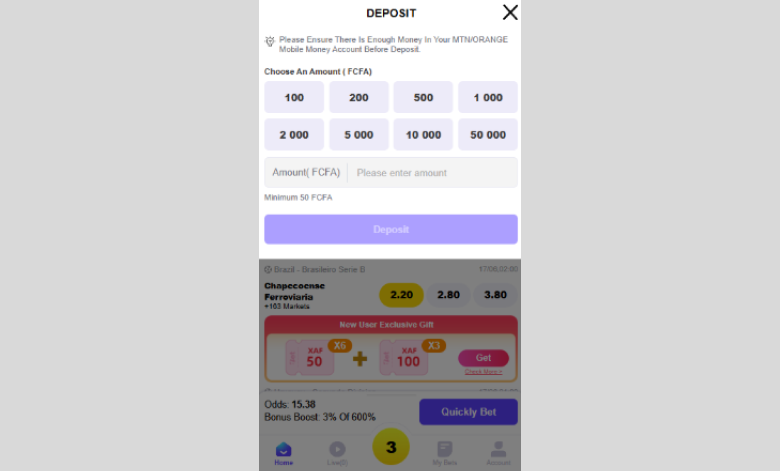 onebet deposit